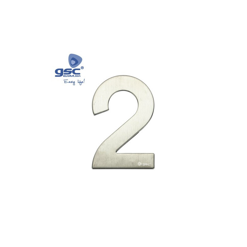 Numero puerta 2 acero inoxidable con adhesivos GSC C50/500