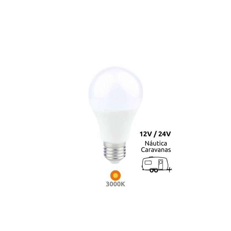 Bombilla Estándar LED E27 9w 3000K 924Lm ((( 12V y 24V ))) GSC