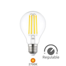 Bombilla Estándar ((( REGULABLE ))) E27 6w 2700K 700Lm FILAMENTO 220V SILVER