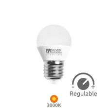 Bombilla Esférica LED ((( REGULABLE ))) E27 5w 3000K 320Lm 220V PREMIUM SILVER C1