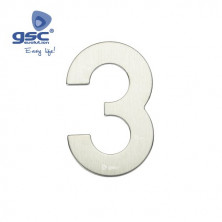 Numero puerta 3 acero inoxidable con adhesivos GSC C50/500