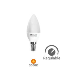 Bombilla Vela LED E14 REGULABLE 5w 3000K 300Lm 220V PREMIUM SILVER C1