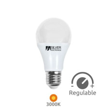 Bombilla Estándar LED E27 REGULABLE 8w 3000K 630Lm 220V PREMIUM SILVER ÚLTIMAS UNIDADES
