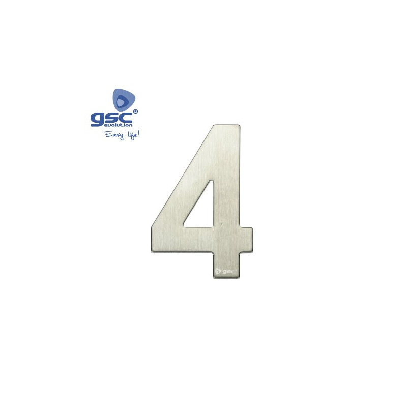 Numero puerta 4 acero inoxidable con adhesivos GSC C50/500
