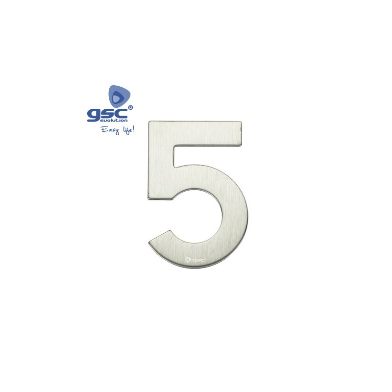 Numero puerta 5 acero inoxidable con adhesivos GSC C50/500