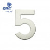 Numero puerta 5 acero inoxidable con adhesivos GSC C50/500