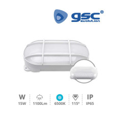 Aplique de pared LED 15w 6000K 1100Lm Ovalado Blanco CERCIS IP65 GSC