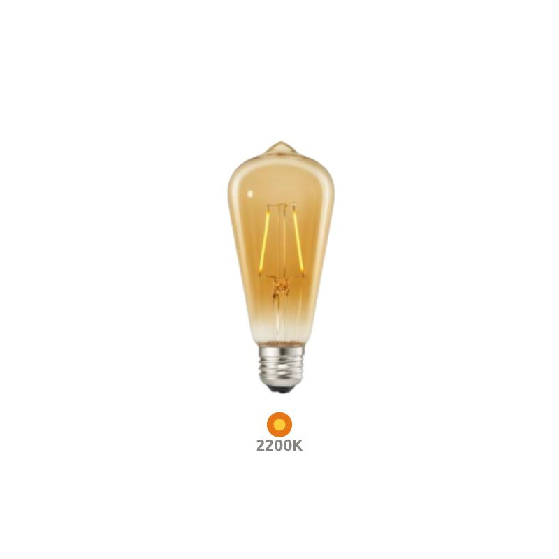 Bombilla Pera GOLDEN E27 2,2w 2200K 200Lm FILAMENTO 220V SILVER