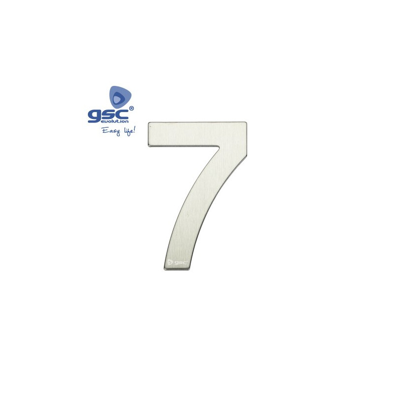 Numero puerta 7 acero inoxidable con adhesivos GSC C50/500