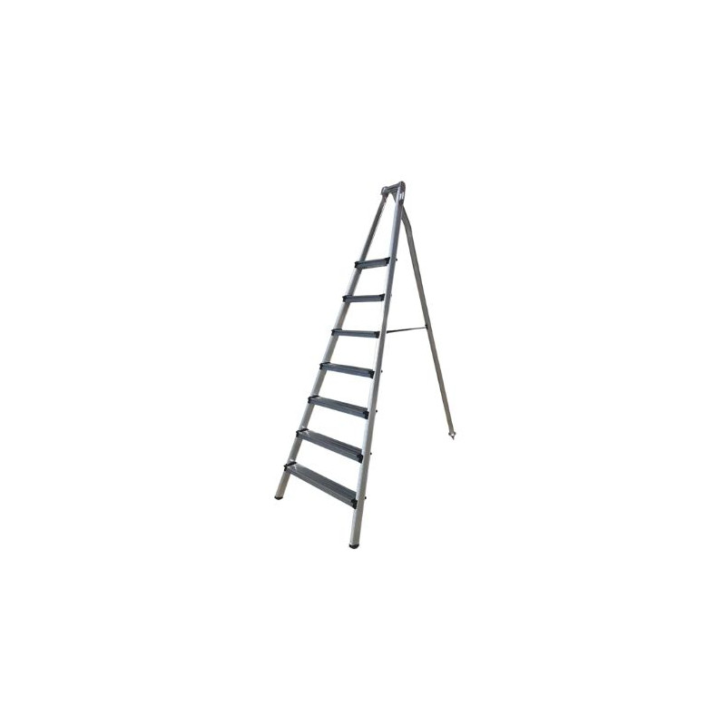 Escalera ALUMINIO para recolecta 8 peldaños de 10cm 2,70m altura, 2,60m tijera AGRILUJO MAXI SVELT