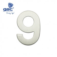 Numero puerta 9 acero inoxidable con adhesivos GSC C50/500