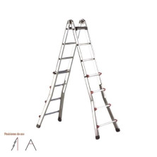 Escalera ALUMINIO telescópica multiposiciones 12+12 peldaños 1,81m, 6,35m extend. ESCALISIMA SVELT