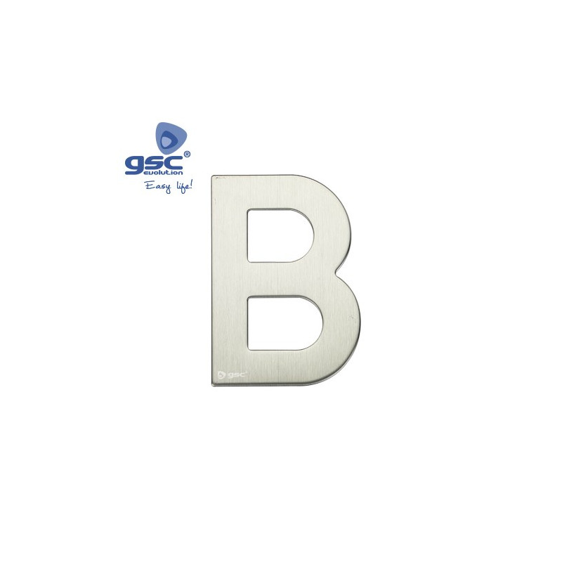 Letra puerta B acero inoxidable con adhesivos GSC C50/500