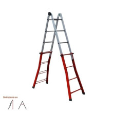 Escalera ALUMINIO/HIERRO telescópica 8 peldaños 1,12m, altura 3,90m extendida SERAFINA MIXTA SVELT