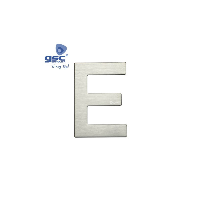 Letra puerta E acero inoxidable con adhesivos GSC C50/500