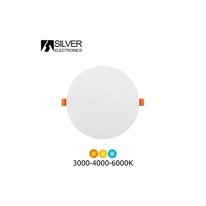 Downlight LED Redondo EMPOTRABLE 24w CCT Tono luz y corte ajustable 2160Lm Blanco GORT SILVER