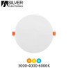 Downlight LED Redondo EMPOTRABLE 24w CCT Tono luz y corte ajustable 2160Lm Blanco GORT SILVER