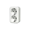 Mecanismo superficie Serie Delta Base Doble Sucko 2P + TT lat. Blanco 60,5x102mm 16A GSC