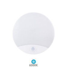 Aplique LED 10w 6000K Redondo Blanco Sensor Luz emergencia 1050Lm GSC