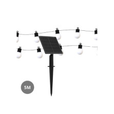 Guirnalda LED solar 5 metros 10 bombillas 2300K IP65 GSC