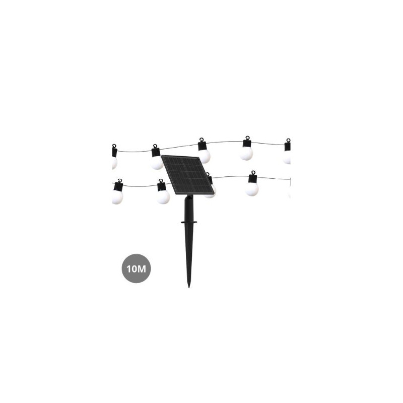 Guirnalda LED solar 10 metros 20 bombillas 2300K IP65 GSC