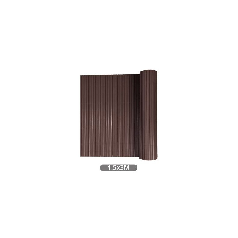 Cañizo plano PVC 1,5x3m (alto x ancho) Marrón NAVELIS