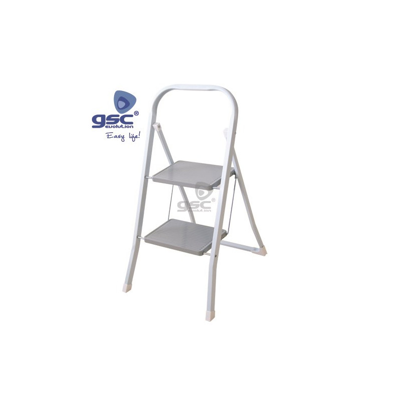 Escalera ACERO doméstica 2 peldaños Max. 150KG GSC C1/4