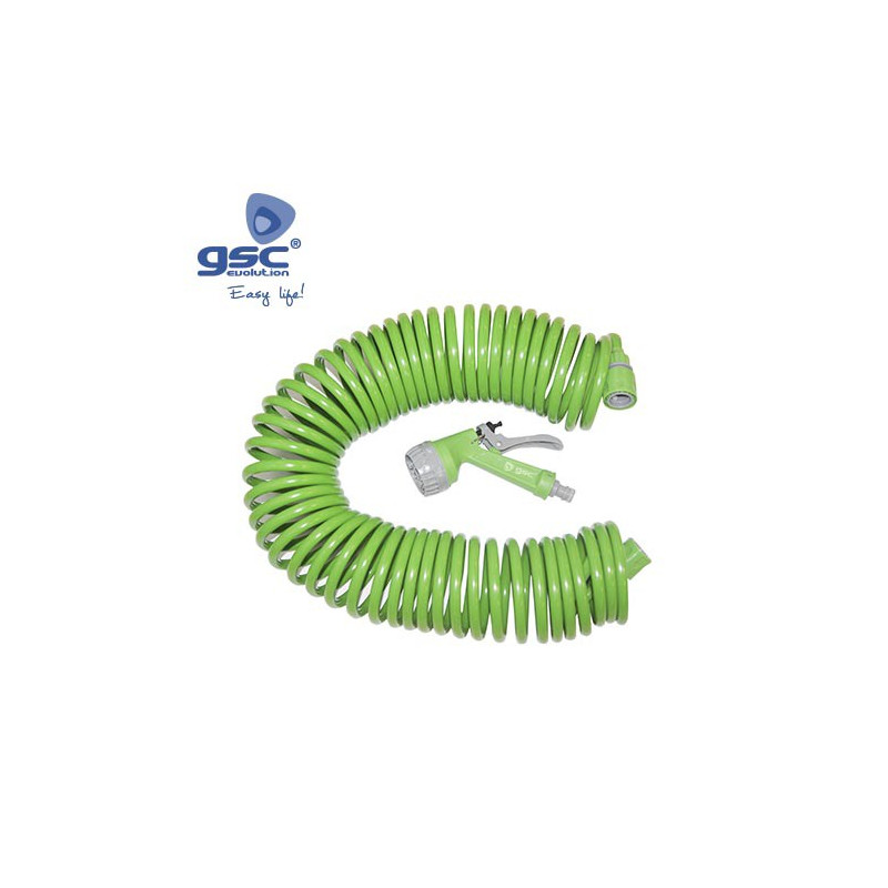 Manguera espiral 7,5m con pistola 7 funciones Diámetro 1/2 Blíster GSC C1/12