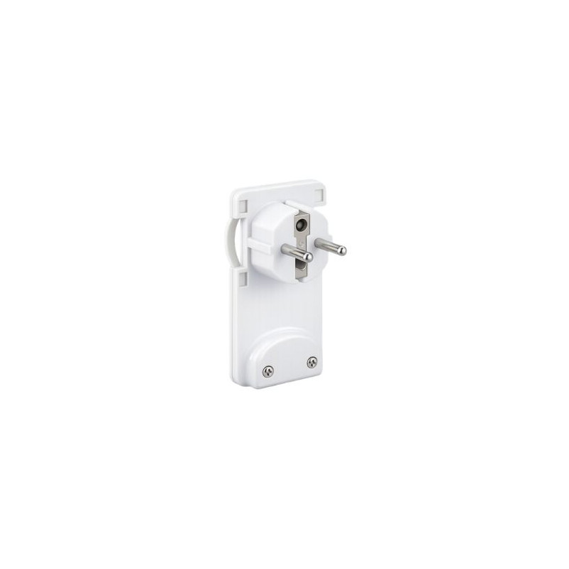 Clavija 16A 220V TT Plástico Blanco Plana Slim 4,8mm SILVER