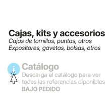 Tornillos en maletines surtidos y otros accesorios.