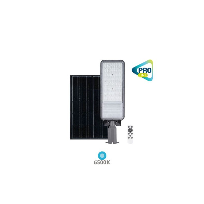 Farola solar LED 13w 6500K 2300Lm 618x175x86mm con mando IP65 Pro Line Longbia GSC