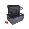 Cesto organizador plástico 14L Gris Pack de 6 unidades (Precio por unidad) GSC