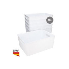 Cesto organizador plástico 10L Blanco Pack de 6 unidades (Precio por unidad) GSC