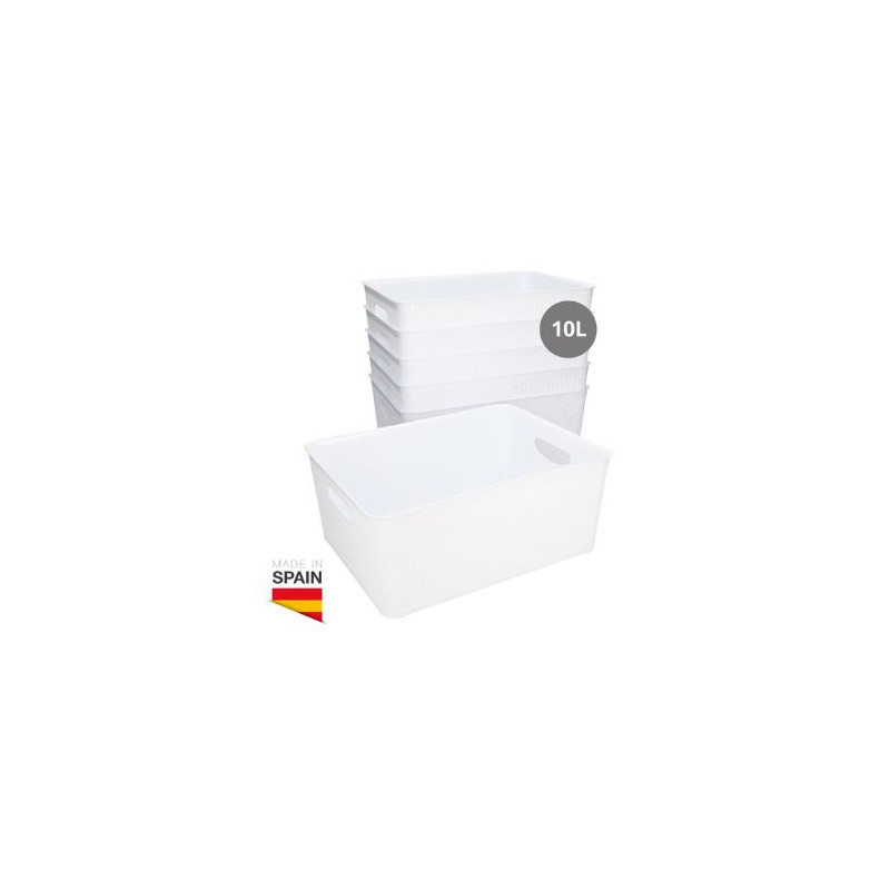 Cesto organizador plástico 10L Blanco Pack de 6 unidades (Precio por unidad) GSC