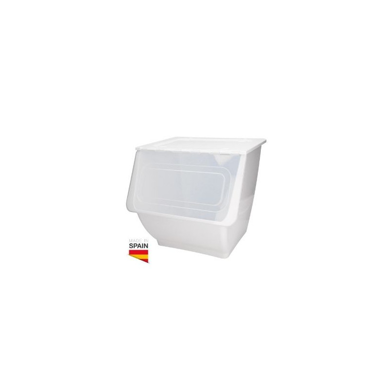 Contenedor apilable con ruedas 36L Blanco GSC