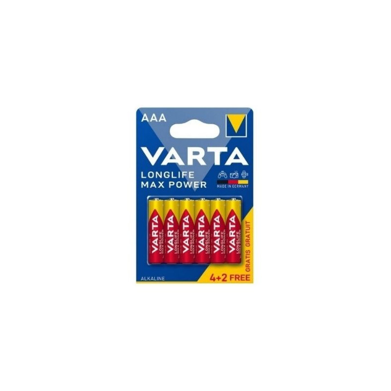 Pila Alcalina AAA LR03 1,5v Max Power Blíster 4+2 pilas VARTA