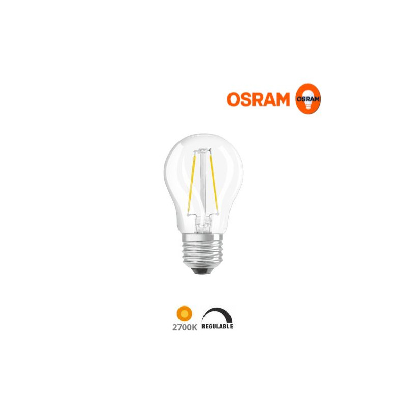 Bombilla Esférica LED REGULABLE E27 6,5w 2700K Filamen Transp ÚLTIMAS UNIDADES