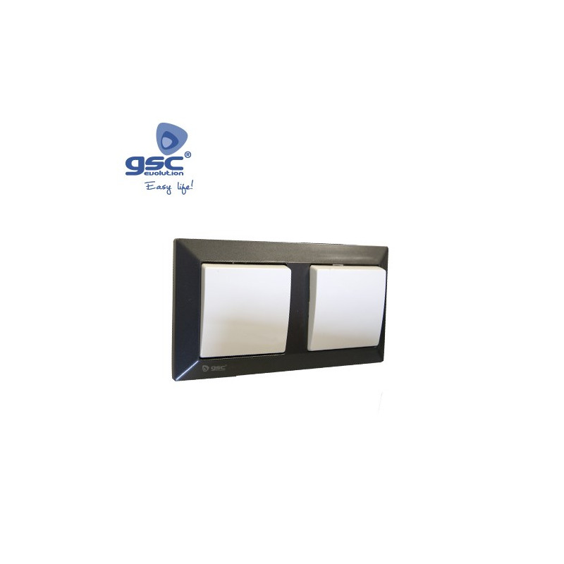 Embellecedor Serie GAMMA 2 modulos Gris antracita GSC C22/220