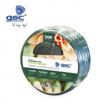 Manguera trenzada PVC 25m Diámetro 5/8 15mm antitorsion GSC ÚLTIMAS UNIDADES
