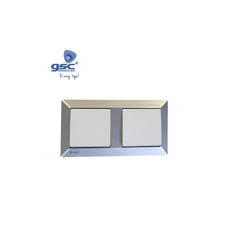 Embellecedor Serie GAMMA 2 modulos Plata mate GSC C22/220