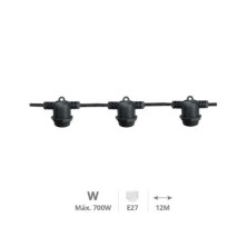 Guirnalda Decorativa 10 portalámparas E27 12m Bombillas NO incluidas 700w IP65 Liboi 220V GSC