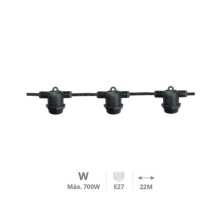 Guirnalda Decorativa 20 portalámparas E27 22m Bombillas NO incluidas 700w Liboi IP65 220V GSC