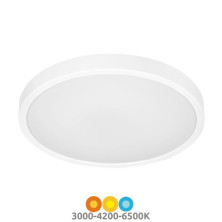 Plafón techo LED Redondo REGULABLE 36w 3000-4200-6500K 2800Lm Diám.415x69mm c/mando Blanco Andra GSC