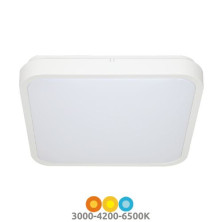 Plafón techo LED Cuadrado REGULABLE 36w 3000-4200-6500K 2800Lm 415x415mm c/mando Blanco Andra GSC