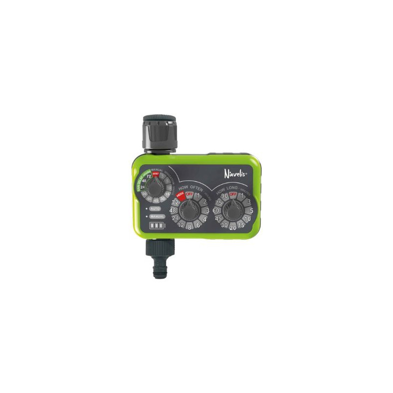 Programador de riego analógico (Funciona con 2 pilas AAA) IP54 NAVELIS