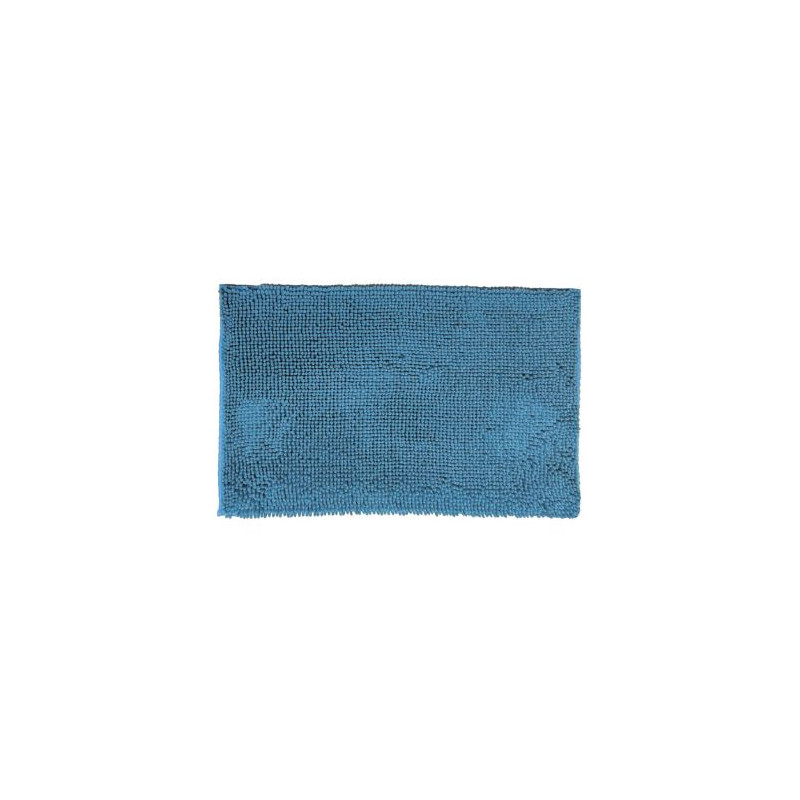 Alfombra de baño de chenilla 80x50cm Azul DOVELIS
