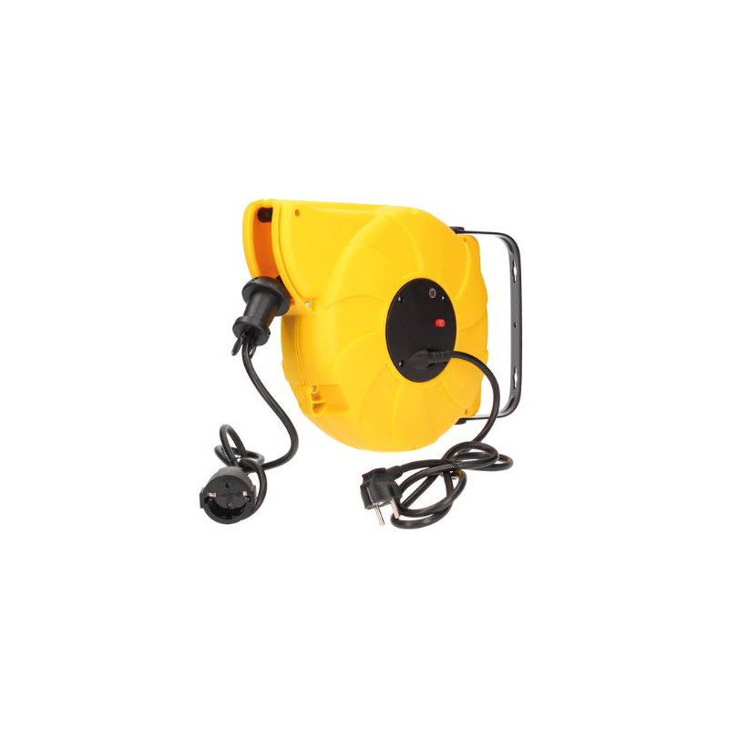 Enrollacable 11m 3x1,5mm 1 Toma Schuko TT de pared autoenrollable 220V GSC C1/4