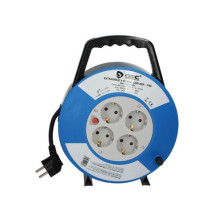 Enrollacable 10m 3x1,5mm 4 tomas Schuko con asa 12A IP20 220V GSC