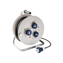 Enrollacable 30m 3x2,5mm 3 tomas Schuko con neopreno IP67 220V FAMATEL