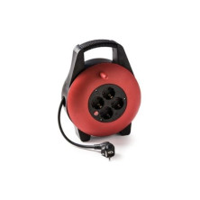 Enrollacable 10m 3x1,5mm 4 tomas Schuko con Disyuntor IP20 220V FAMATEL